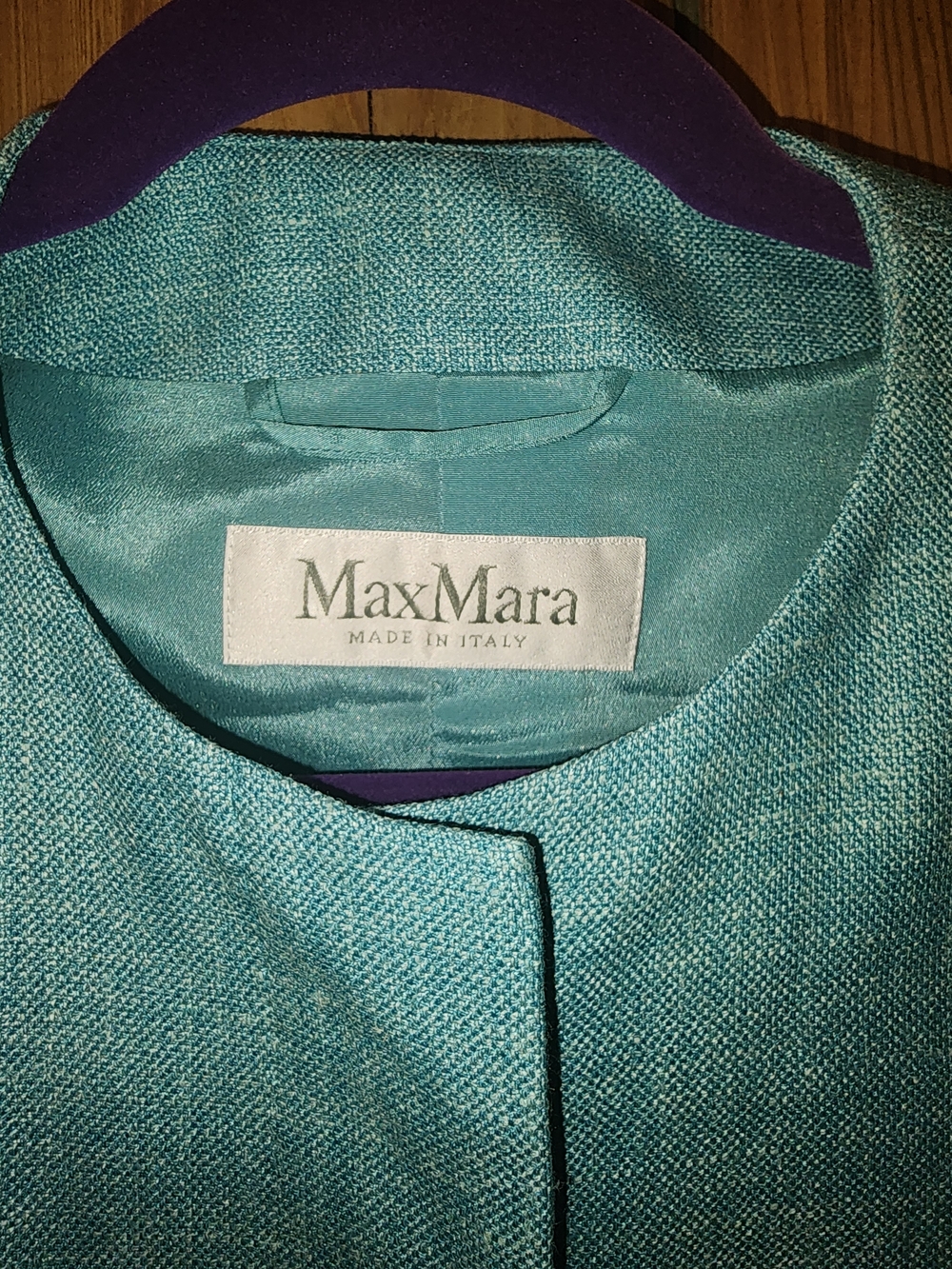 MaxMara Teal Silk/Linen Midi Dress with Matching Jacket, Size 8 MUST SEE!! - Picture 2 of 9